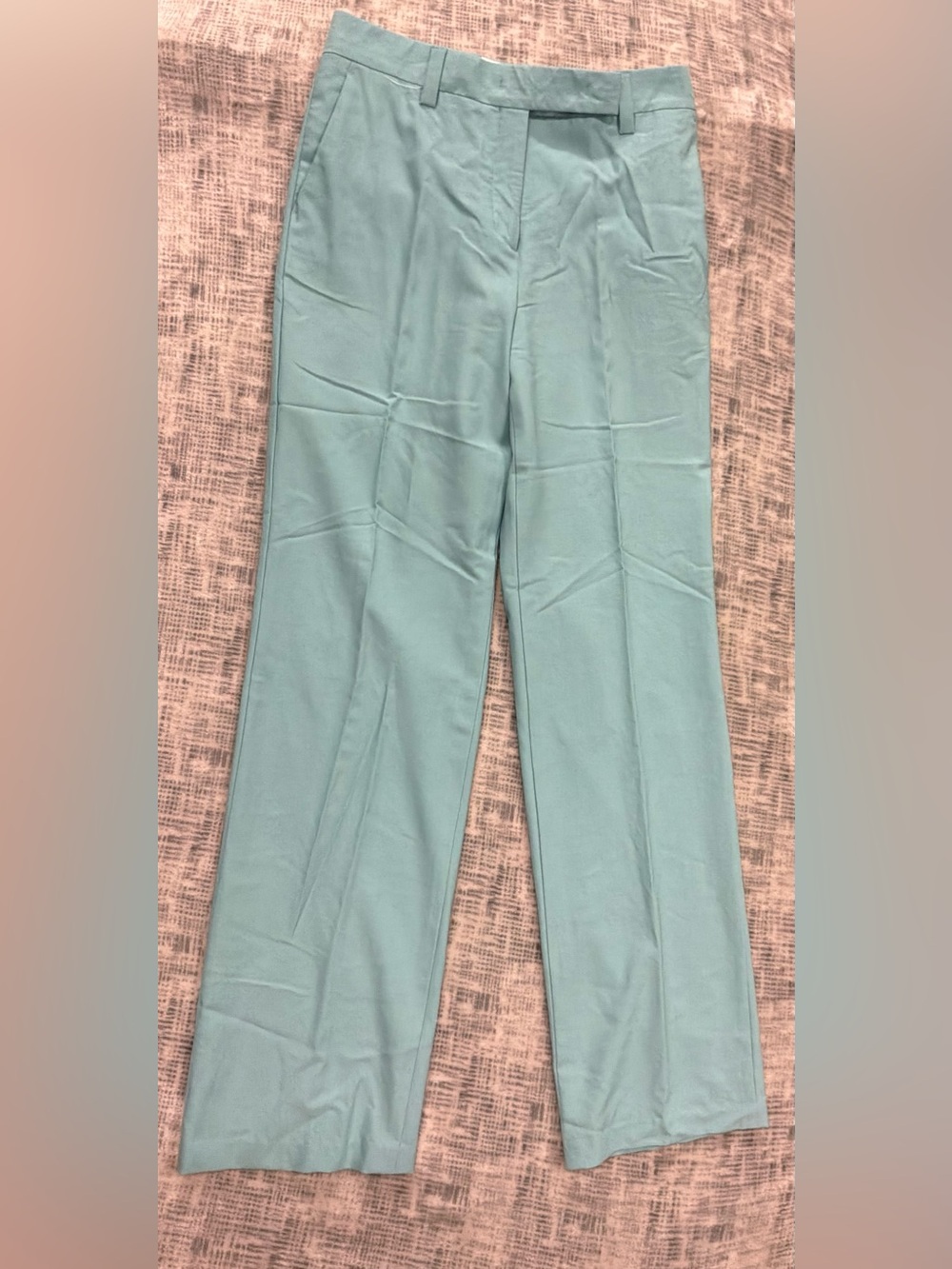 Salvatore Ferragamo Light Aqua Straight-Leg Dress Pants
